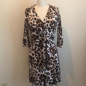 Diane Von Furstenburg Leopard Print Warp Dress